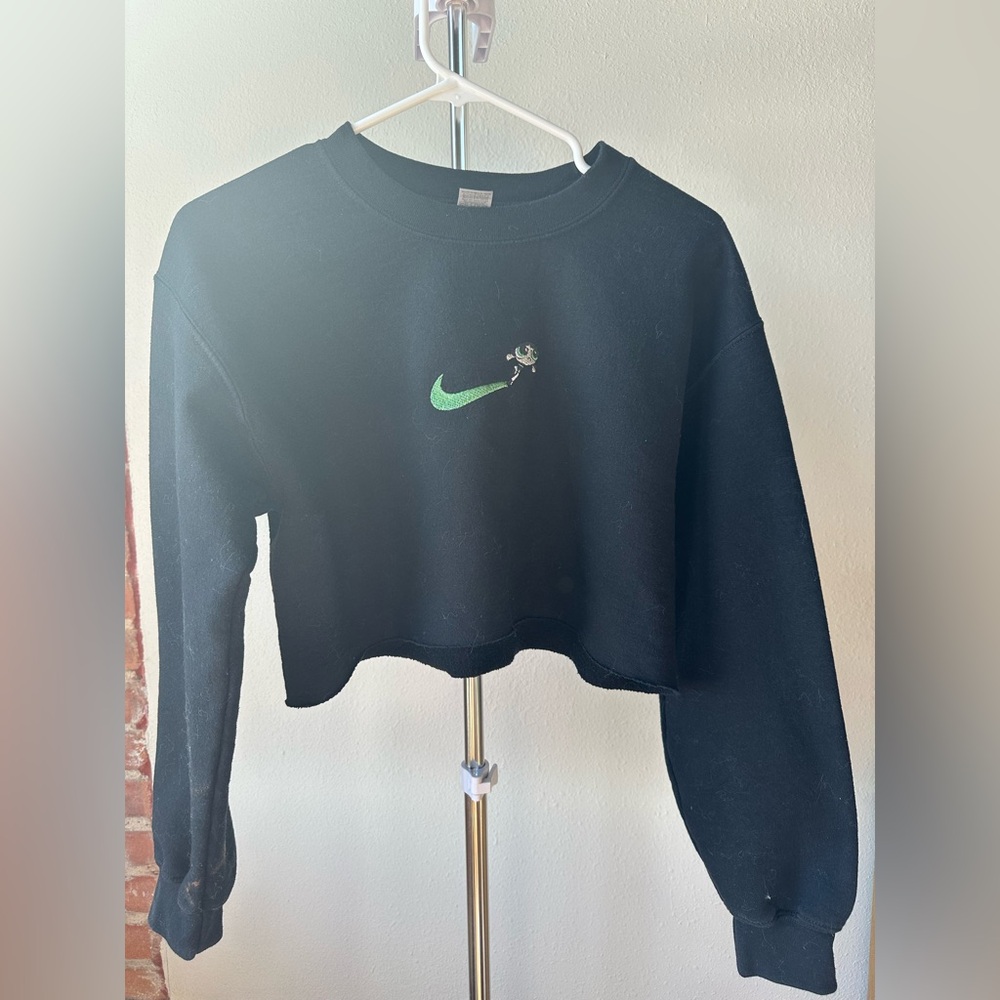 Custom, powderpuff girl (buttercup) crop crewneck